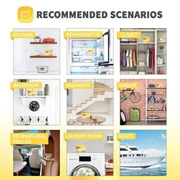 Vacplus Moisture Absorbers 6 pack, 10.5Oz Portable Humidity Absorber Boxes for Your Bathroom, Closet & Car, Dehumidifier with Lemon Fragrance, Yellow