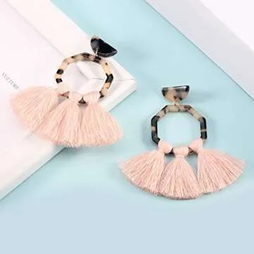 Trendy Hoop Tassel Earrings for Women