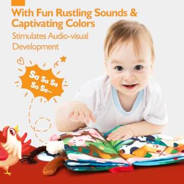 hahaland Baby Books 0-6 Months,Infant Tummy Time Toy High Contrast Sensory Baby Toys 6 to 12 Months Touch Feel Book Baby Valentines Gifts for Boy Girl 0-3 Months Book Early Learning Toy