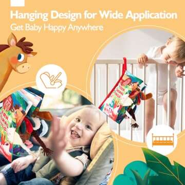 hahaland Baby Books 0-6 Months,Infant Tummy Time Toy High Contrast Sensory Baby Toys 6 to 12 Months Touch Feel Book Baby Valentines Gifts for Boy Girl 0-3 Months Book Early Learning Toy