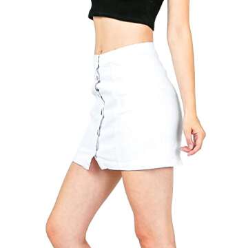 I & M Women's Juniors Stretchy High Waist Denim Mini Skirt