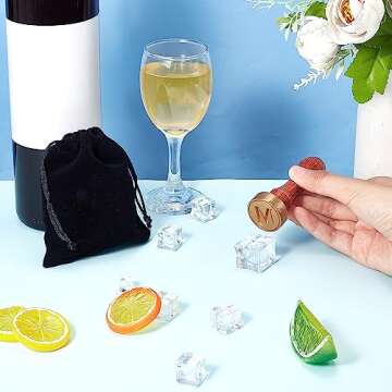 CRASPIRE M Ice Stamp Letter Ice Cube Stamp Ice Branding Stamp with Removable Brass Head & Wood Handle Vintage Ice Stamp for DIY Crafting Cocktail Whiskey Mojito Drinks Bar Making, Serif M