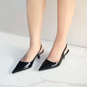 JENN ARDOR Stylish Black Kitten Heels for Women