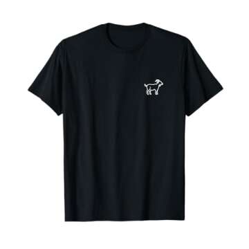 The Pocket Patch Goat Animal Badge T-Shirt - Minimalist Line Art