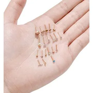 Stylish Tornito 20G 20Pcs Nose Ring Jewelry Set for All