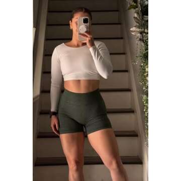 Aoxjox Long Sleeve Crop Tops for Women Clarissa Backless Workout Cropped T Shirt Top (White, Small)