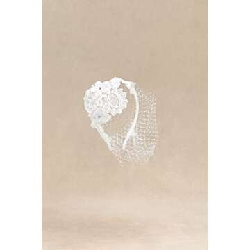 BABEYOND Bridal Wedding Veil Fascinator Mesh Lace Headband Tea Party Flower Fascinator Funeral Hats ...