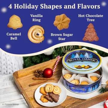 Royal Dansk Holiday Cookie 4 Pack for Gifts and Gatherings