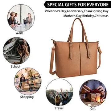 Stylish Lightweight Laptop Tote Bag for Women 15.6 Inch
