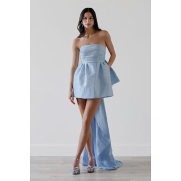 Stunning Strapless A-Line Homecoming Dress with Bow