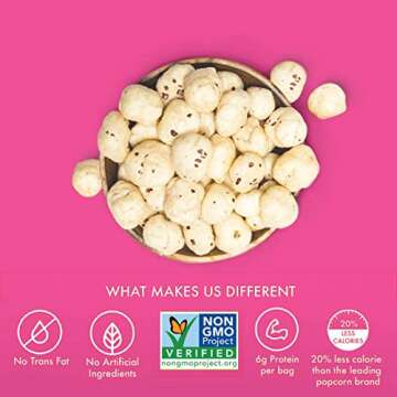Taali Himalayan Pink Salt Water Lily Pops (10-Pack) - Roasted Fox Nuts Makhana Snack | Crunchy India...