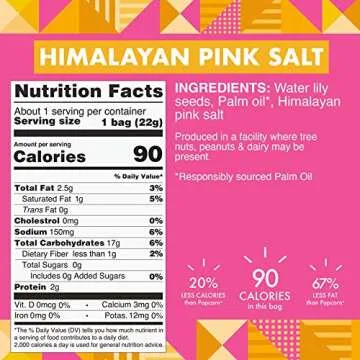 Taali Himalayan Pink Salt Water Lily Pops (10-Pack) - Roasted Fox Nuts Makhana Snack | Crunchy Indian Healthy Snacks | Protein-rich, Vegan, Gluten Free, Non GMO | Individual 0.8 oz Bags
