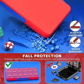 CYKOARMOR Switch Game Holder Case with 24 Slots Compact Red Blue