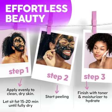 Charcoal Face Mask Peel Off for Women, Men - Blackhead Remover Mask - Charcoal Peel Off Face Mask Skin Care - Korean Skin Care Mask - Black Head Remover for Face - Deep Pore Mask - Face Masks Skincare