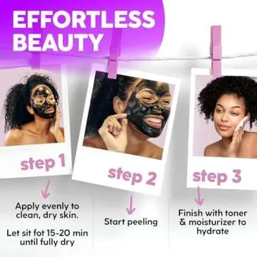 Charcoal Face Mask Peel Off for Women, Men - Blackhead Remover Mask - Charcoal Peel Off Face Mask Skin Care - Korean Skin Care Mask - Black Head Remover for Face - Deep Pore Mask - Face Masks Skincare
