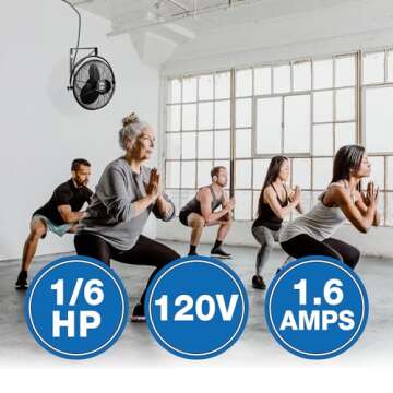 Air King 9020 1/6 HP Industrial Grade Wall Mount Fan, 20-Inch,Black