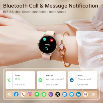 Yoever 1.27" AMOLED Smartwatch for Women - Health Tracker, 120+ Sports Modes, Bluetooth Calling, IP6...
