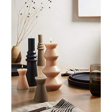 Illume Geometric Pillar Candle in Elegant Nude Color
