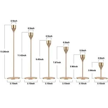 Elegant Gold Candle Holders Set for Weddings & Home Decor