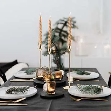Elegant Gold Candle Holders Set for Weddings & Home Decor