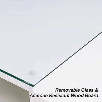 BarberPub Manicure Table, Nail Makeup Desk with Drawers, Storage Beauty Salon Workstation 2611 (White)