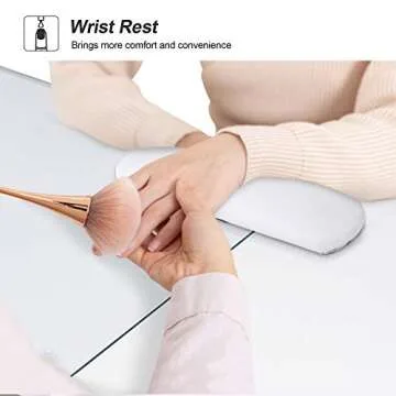 BarberPub Manicure Table, Nail Makeup Desk with Drawers, Storage Beauty Salon Workstation 2611 (White)