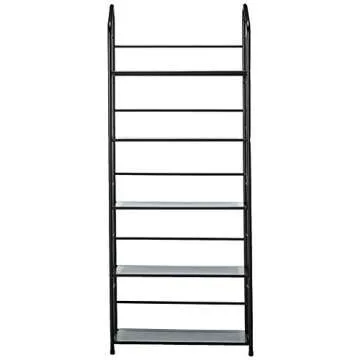 Unbrand Black 5 Tier Metal Bookshelf Rack for Stylish Storage