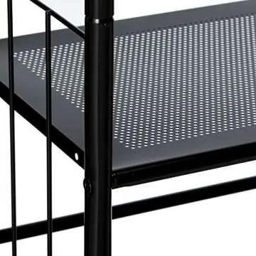 Unbrand Black 5 Tier Metal Bookshelf Rack for Stylish Storage