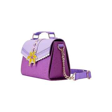 Loungefly Disney Tangled Rapunzel Cosplay Magic Flower Crossbody Womens Bag Purse