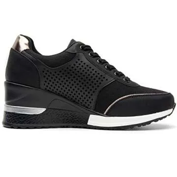 High Heeld Wedge Sneakers for Women - Ladies Hidden Sneakers Lace Up Shoes, Best Chioce for Casual and Daily Wear
