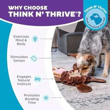 Outward Hound by Nina Ottosson Snuffle Palz Plush Snuffle Mat Dog Treat Puzzle, Non-Slip, Brown, Cow, Large