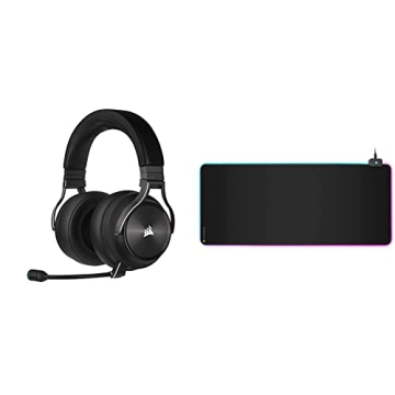 Corsair Virtuoso RGB Wireless XT High-Fidelity Gaming Headset with Bluetooth and Spatial Audio - Wor...