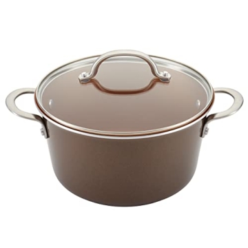 Ayesha Curry Home Collection Nonstick Cookware Pots and Pans Set, 9 Piece, Brown Sugar