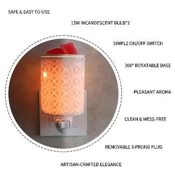 STAR MOON Plug in Fragrance Wax Warmer for Scented Wax, Fragrance Warmer Wax Melter for Home Décor - Ideal Gift for Family and Friends, Removable Dish, with One More Bulb (Four-Leaf Clover)