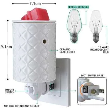 STAR MOON Plug in Fragrance Wax Warmer for Scented Wax, Fragrance Warmer Wax Melter for Home Décor - Ideal Gift for Family and Friends, Removable Dish, with One More Bulb (Four-Leaf Clover)