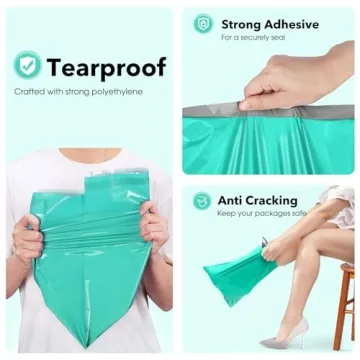 Fuxury 10x13 Teal Poly Mailers for Stylish Shipping