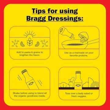 Bragg Organic Oil-Free Vinaigrette Salad Dressing and Marinade - 12 fl oz - Gluten-Free Dressing with Bragg Apple Cider Vinegar