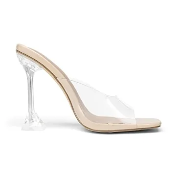 DREAM PAIRS Clear Heels for Weddings and Parties