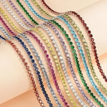 Cranmadia Sterling Silver May Birthstone Emerald Tennis Necklaces for Women 4mm Tennis Necklace Fashion Jewelry Birthday Gifts for Women Mom Wife Her