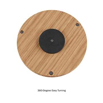 Classic Cuisine Lazy Susan – All-Natural Bamboo Round Two Tier Turntable Kitchen, Pantry and Vanity Organizer and Display with 10 Inch Diameter