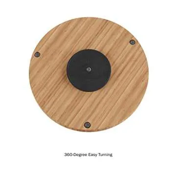 Classic Cuisine Lazy Susan – All-Natural Bamboo Round Two Tier Turntable Kitchen, Pantry and Vanity Organizer and Display with 10 Inch Diameter