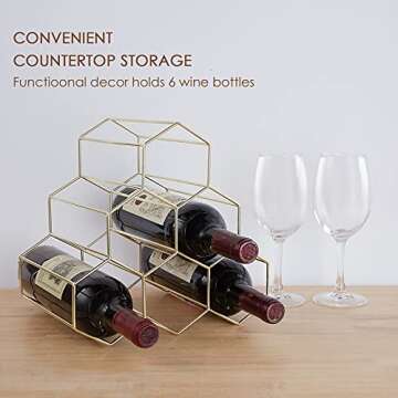 FOMANSH Counters Wine Rack - Modern 6 Bottle Holder