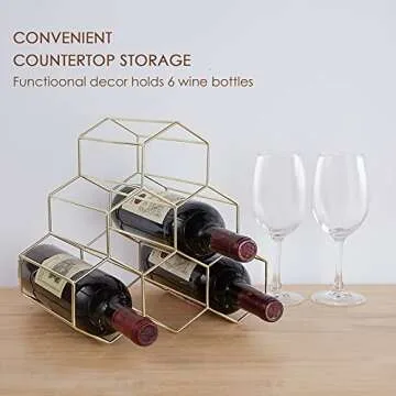 FOMANSH Counters Wine Rack - Modern 6 Bottle Holder