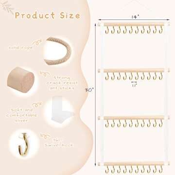 POVETIRE Headband Holder for Girls Baby Headband Organizer Head Bands Hair Accessories Display Organizer Wall Hanging Decor for Nursery Toddler Girl Room