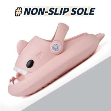 Toddler Shark Slides, Girls Pillow Cute Shark Slippers Kids Boys Beach Non-Slip Thick Cloud Slides Sandals Size 7 Pink