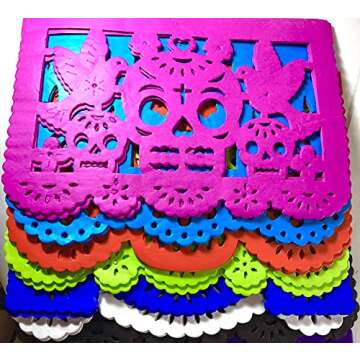 Vibrant Papel Picado Decorations for Dia de Muertos and More