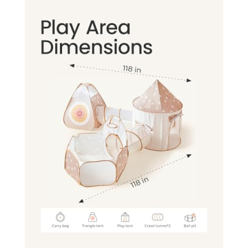 Tiny Land Play Tunnel and Ball Pit for Kids - 5 Piece Set