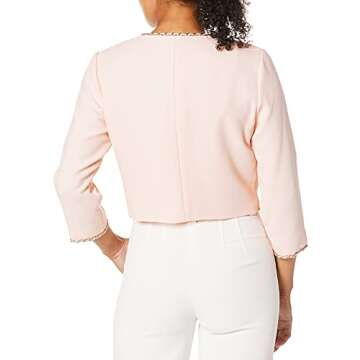 Karl Lagerfeld Paris womens Tweed Jacket With Chain Detail Blazer, Rose, Small US