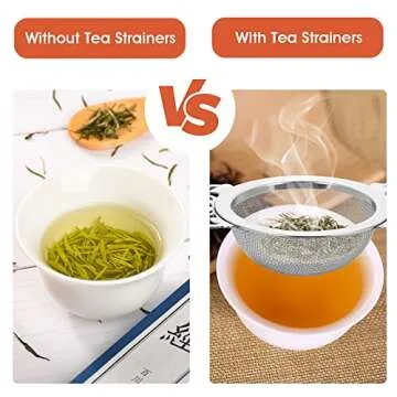 Elegant Stainless Steel Tea Strainers with Bowl - 2 Pack