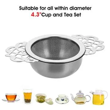 Elegant Stainless Steel Tea Strainers with Bowl - 2 Pack
